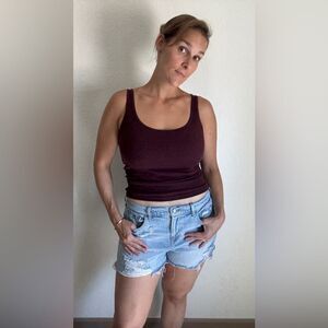 Distressed Boyfriend Shorts 12 Stretch Distressed Festival Vacation Light Wash